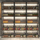 Botella de piso contemporánea Rack de vino Black Metal Suportador con estante
