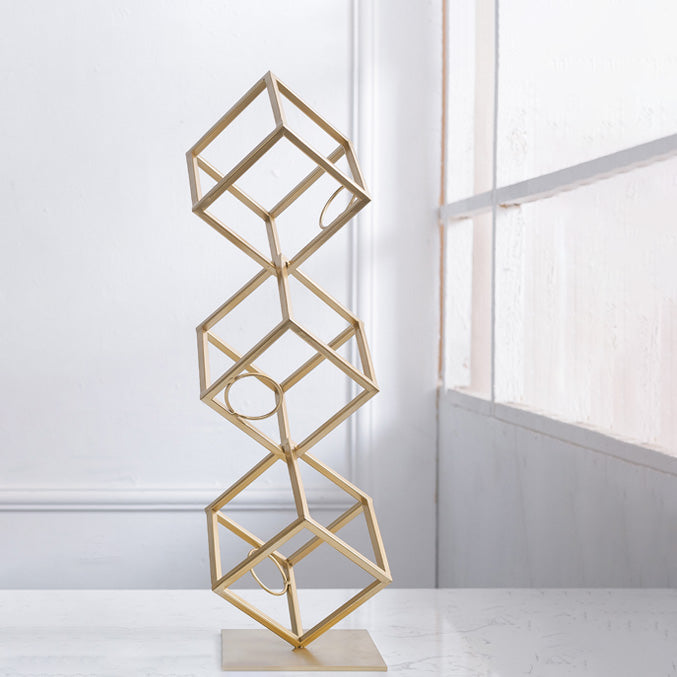 Porta di vino in oro moderno per vetro da tavolo in metallo per cucina