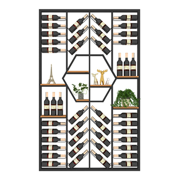 Metalen vloer fles wijnrek moderne zwarte wijnhouder met plank