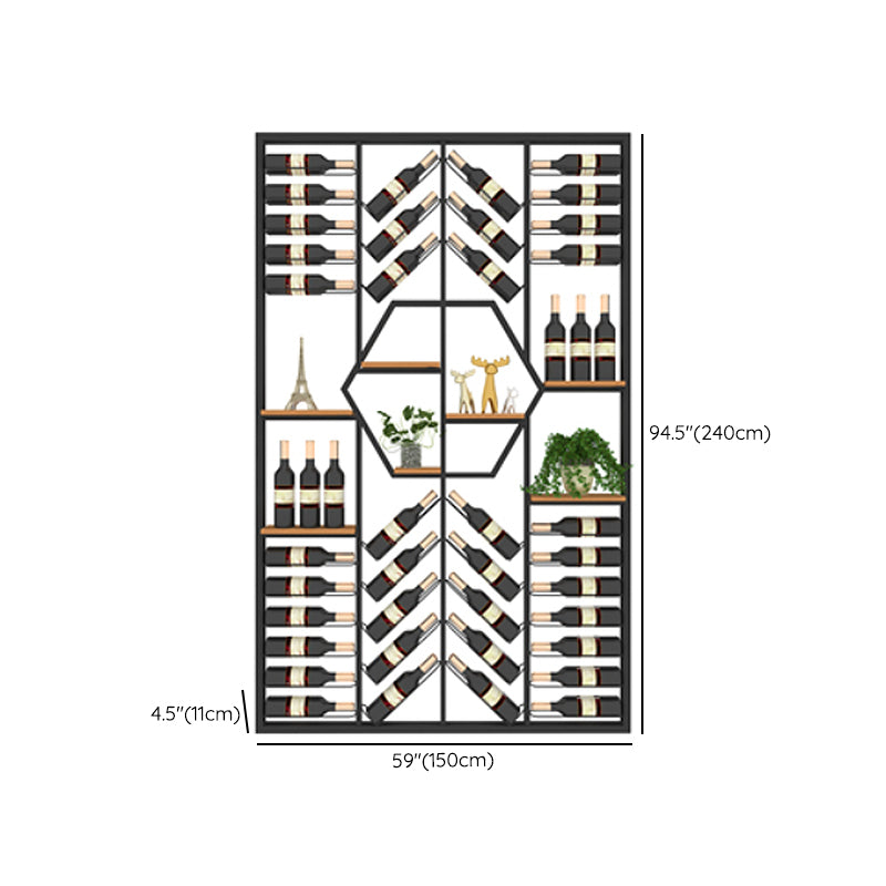 Metalen vloer fles wijnrek moderne zwarte wijnhouder met plank