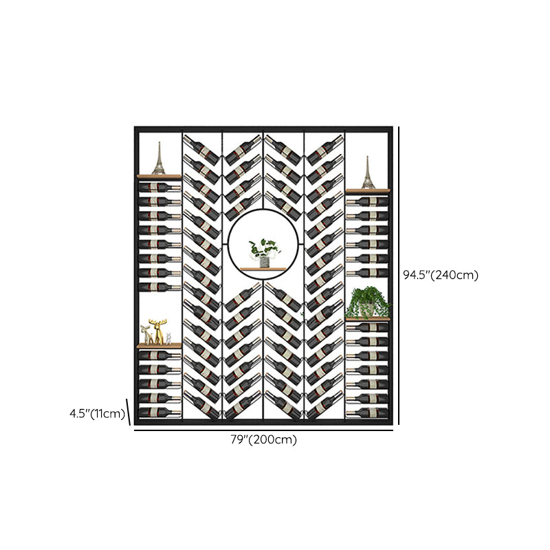 Metalen vloer fles wijnrek moderne zwarte wijnhouder met plank