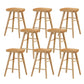 Solid Wood Dining Stool Contemporary Backless Bar Stool with Footrest