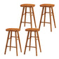 Solid Wood Dining Stool Contemporary Backless Bar Stool with Footrest