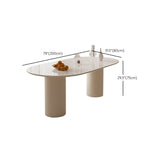 Modern Style Oval Table Set 1/4/5/6/7 Pieces Dining Set with Metal Legs