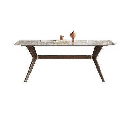 Modern 1/4/5/7 Pieces Dining Furniture Stone Rectangle Dining Table Set in Gray