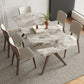 Modern 1/4/5/7 Pieces Dining Furniture Stone Rectangle Dining Table Set in Gray