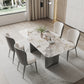 Contemporary Dining Set 1/5/7 Pcs Sintered Stone Dining Table with Upholstered Chairs Clearhalo 'Dining Room Sets' 'Dining Tables & Seating' 'dining_room_set' 'furn' 'furn_dining_room_set' 'Furniture' 'Kitchen & Dining Furniture' 6630042