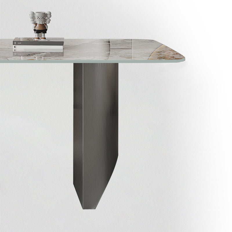 Contemporary Dining Set 1/5/7 Pcs Sintered Stone Dining Table with Upholstered Chairs Clearhalo 'Dining Room Sets' 'Dining Tables & Seating' 'dining_room_set' 'furn' 'furn_dining_room_set' 'Furniture' 'Kitchen & Dining Furniture' 6630047