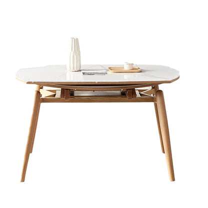 Modern 1/4/5/7 Pieces Furniture Stone Round Dining Table Set in White