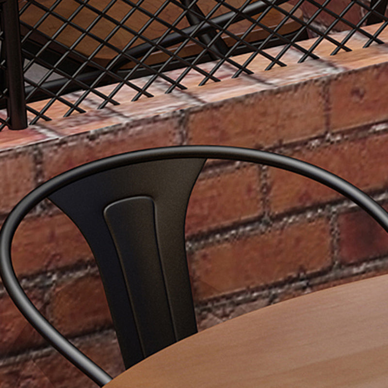 Round Dining Set 1/2/9 Pcs Solid Wood Dining Table with Metal Chairs Clearhalo 'Dining Room Sets' 'Dining Tables & Seating' 'dining_room_set' 'furn' 'furn_dining_room_set' 'Furniture' 'Kitchen & Dining Furniture' 6630079