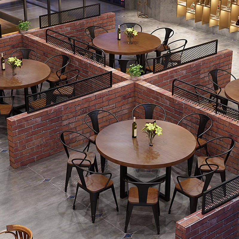 Round Dining Set 1/2/9 Pcs Solid Wood Dining Table with Metal Chairs Clearhalo 'Dining Room Sets' 'Dining Tables & Seating' 'dining_room_set' 'furn' 'furn_dining_room_set' 'Furniture' 'Kitchen & Dining Furniture' 6630083