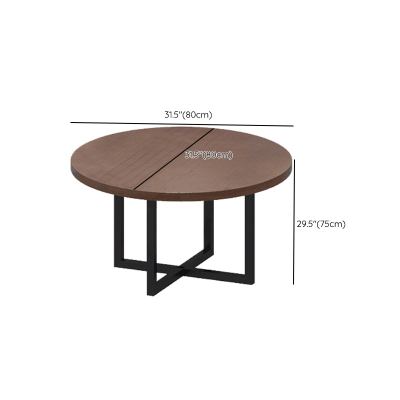 Round Dining Set 1/2/9 Pcs Solid Wood Dining Table with Metal Chairs Clearhalo 'Dining Room Sets' 'Dining Tables & Seating' 'dining_room_set' 'furn' 'furn_dining_room_set' 'Furniture' 'Kitchen & Dining Furniture' 6630089