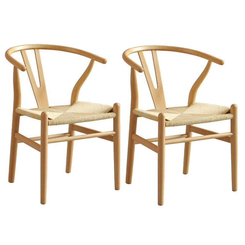 Solid Wood Dining Set 1/2/5 Pcs Rectangle Dining Table and Wishbone Chairs 2 Wood Chairs Clearhalo 'Dining Room Sets' 'Dining Tables & Seating' 'dining_room_set' 'furn' 'furn_dining_room_set' 'Furniture' 'Kitchen & Dining Furniture' 6630093