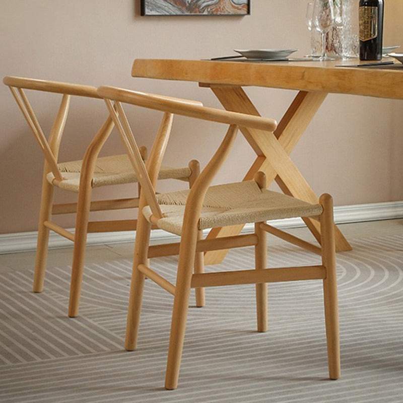 Solid Wood Dining Set 1/2/5 Pcs Rectangle Dining Table and Wishbone Chairs Clearhalo 'Dining Room Sets' 'Dining Tables & Seating' 'dining_room_set' 'furn' 'furn_dining_room_set' 'Furniture' 'Kitchen & Dining Furniture' 6630098