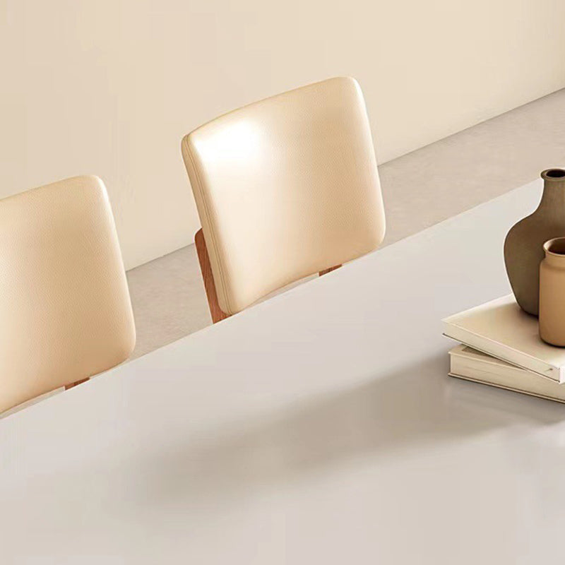 Modern 1/2/5/7 stukken Dining Furniture Stone Rechthoek eetstoelen in het wit ingesteld