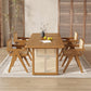 Modern Dining Set 1/5 Pcs Solid Wood Dining Table and Chairs in Brown Clearhalo 'Dining Room Sets' 'Dining Tables & Seating' 'dining_room_set' 'furn' 'furn_dining_room_set' 'Furniture' 'Kitchen & Dining Furniture' 6630167