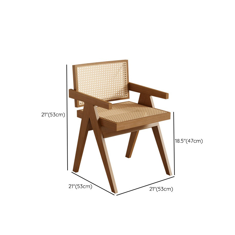 Modern Dining Set 1/5 Pcs Solid Wood Dining Table and Chairs in Brown Clearhalo 'Dining Room Sets' 'Dining Tables & Seating' 'dining_room_set' 'furn' 'furn_dining_room_set' 'Furniture' 'Kitchen & Dining Furniture' 6630179