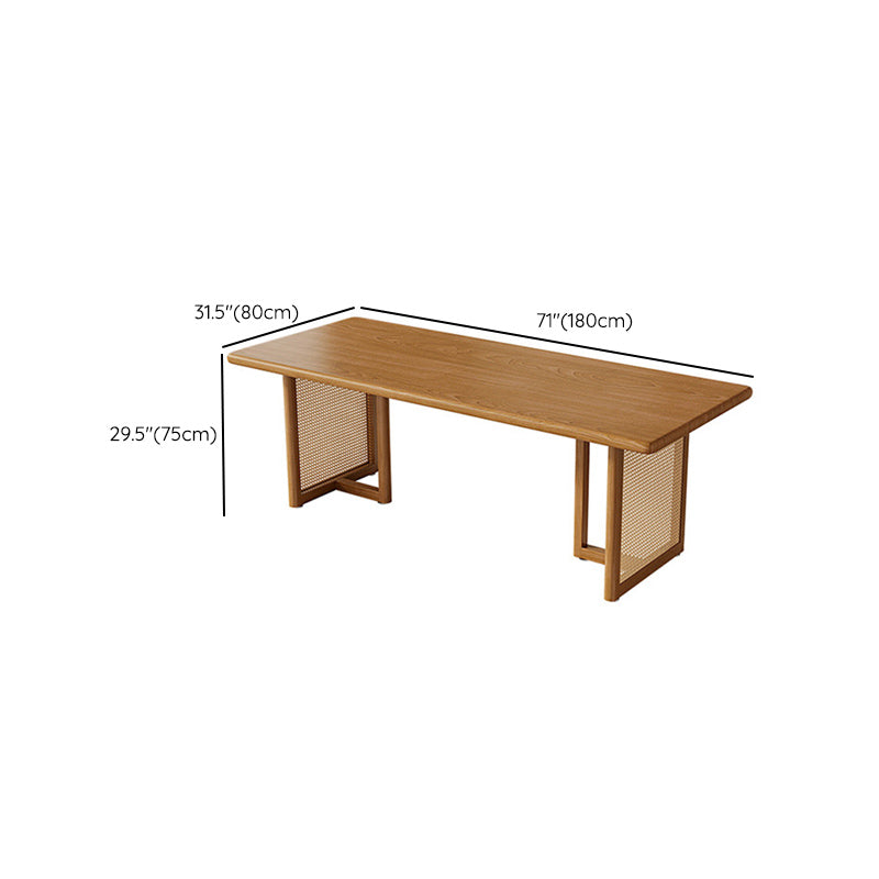 Modern Dining Set 1/5 Pcs Solid Wood Dining Table and Chairs in Brown Clearhalo 'Dining Room Sets' 'Dining Tables & Seating' 'dining_room_set' 'furn' 'furn_dining_room_set' 'Furniture' 'Kitchen & Dining Furniture' 6630183