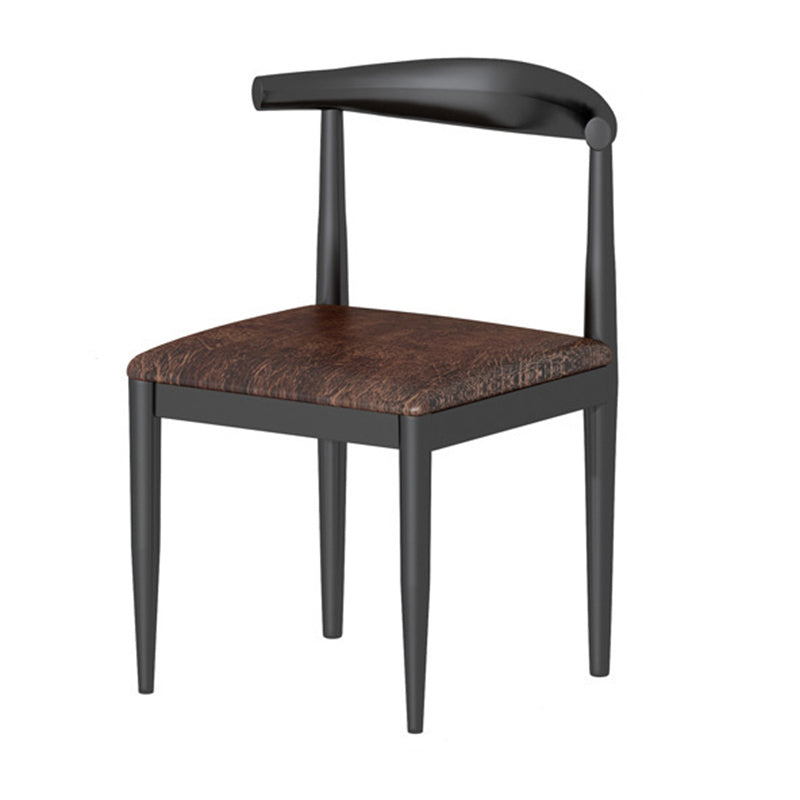 Industrial Dining Set 1/5 Pcs Solid Wood Top Dining Table and Armless Chairs 1 Black Chair Clearhalo 'Dining Room Sets' 'Dining Tables & Seating' 'dining_room_set' 'furn' 'furn_dining_room_set' 'Furniture' 'Kitchen & Dining Furniture' 6630194