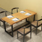 Industrial Dining Set 1/5 Pcs Solid Wood Top Dining Table and Armless Chairs 5 Pieces: Table, 4 Black Chairs Clearhalo 'Dining Room Sets' 'Dining Tables & Seating' 'dining_room_set' 'furn' 'furn_dining_room_set' 'Furniture' 'Kitchen & Dining Furniture' 6630195