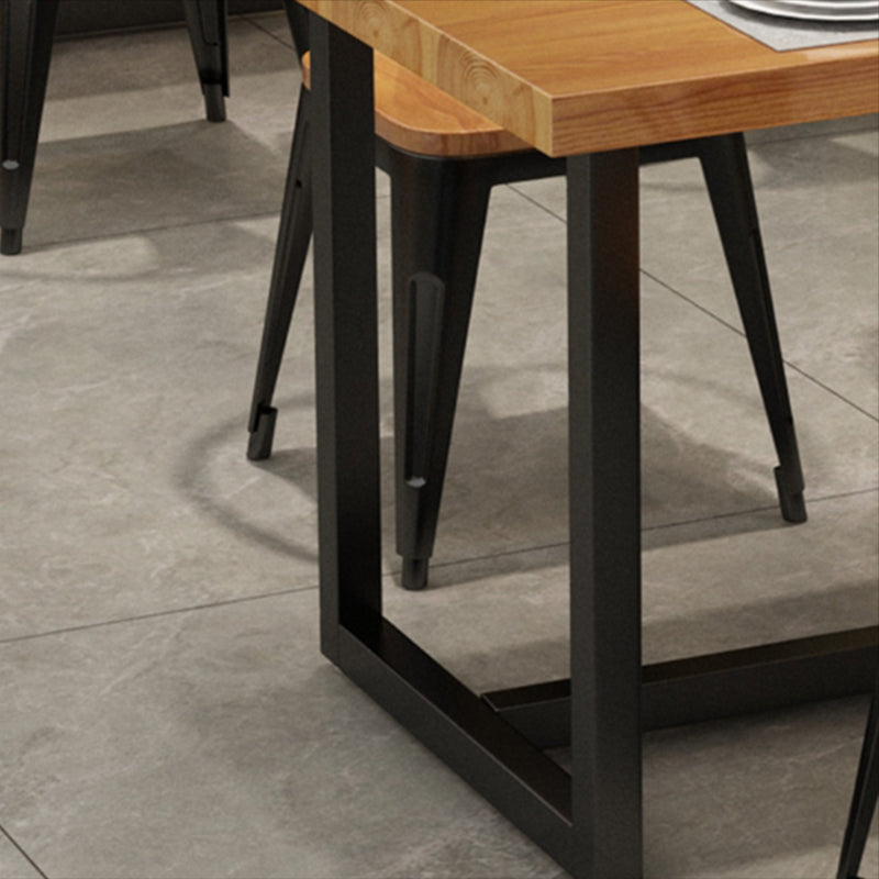 Industrial Dining Set 1/5 Pcs Solid Wood Top Dining Table and Armless Chairs Clearhalo 'Dining Room Sets' 'Dining Tables & Seating' 'dining_room_set' 'furn' 'furn_dining_room_set' 'Furniture' 'Kitchen & Dining Furniture' 6630201