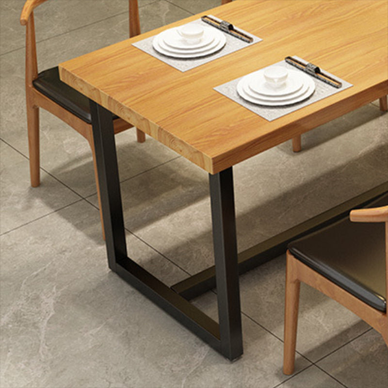 Industrial Dining Set 1/5 Pcs Solid Wood Top Dining Table and Armless Chairs Clearhalo 'Dining Room Sets' 'Dining Tables & Seating' 'dining_room_set' 'furn' 'furn_dining_room_set' 'Furniture' 'Kitchen & Dining Furniture' 6630202