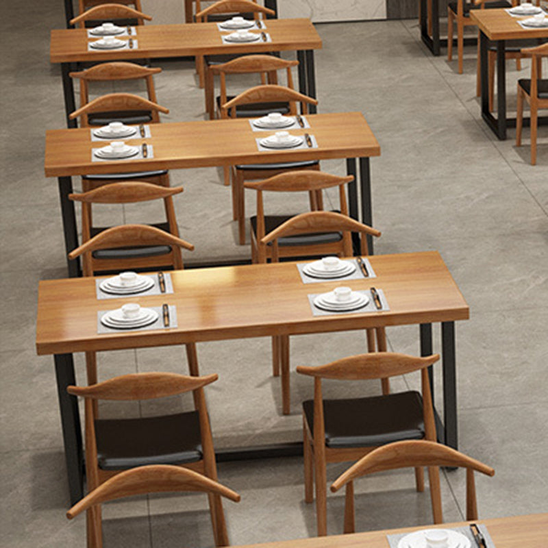 Industrial Dining Set 1/5 Pcs Solid Wood Top Dining Table and Armless Chairs Clearhalo 'Dining Room Sets' 'Dining Tables & Seating' 'dining_room_set' 'furn' 'furn_dining_room_set' 'Furniture' 'Kitchen & Dining Furniture' 6630205