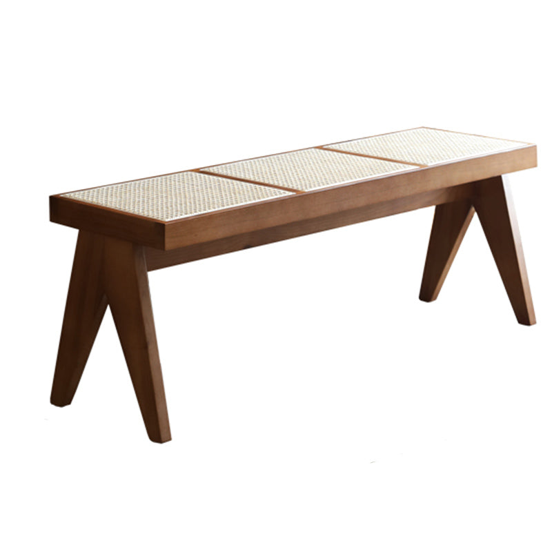 Rectangle Dining Set 1/4/5/6 Pcs Ash Solid Wood and Rattan Dining Table and Chairs Bench 53"L x 14"W Clearhalo 'Dining Room Sets' 'Dining Tables & Seating' 'dining_room_set' 'furn' 'furn_dining_room_set' 'Furniture' 'Kitchen & Dining Furniture' 6630219