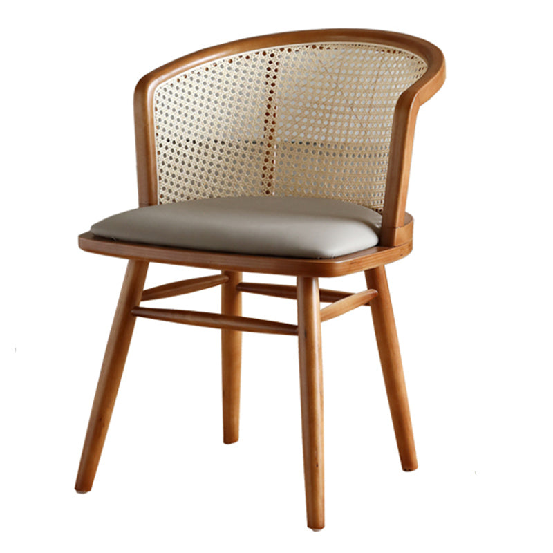 Rectangle Dining Set 1/4/5/6 Pcs Ash Solid Wood and Rattan Dining Table and Chairs 1 Brown Chair Clearhalo 'Dining Room Sets' 'Dining Tables & Seating' 'dining_room_set' 'furn' 'furn_dining_room_set' 'Furniture' 'Kitchen & Dining Furniture' 6630221
