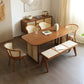 Rectangle Dining Set 1/4/5/6 Pcs Ash Solid Wood and Rattan Dining Table and Chairs 6 Pieces: Table, 4 Chairs, 1 Bench Clearhalo 'Dining Room Sets' 'Dining Tables & Seating' 'dining_room_set' 'furn' 'furn_dining_room_set' 'Furniture' 'Kitchen & Dining Furniture' 6630223