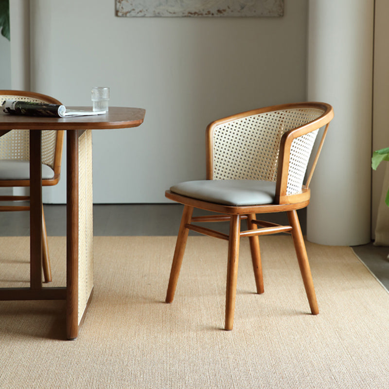 Rectangle Dining Set 1/4/5/6 Pcs Ash Solid Wood and Rattan Dining Table and Chairs Clearhalo 'Dining Room Sets' 'Dining Tables & Seating' 'dining_room_set' 'furn' 'furn_dining_room_set' 'Furniture' 'Kitchen & Dining Furniture' 6630226
