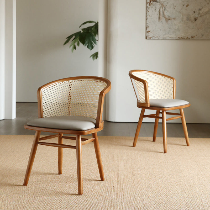 Rectangle Dining Set 1/4/5/6 Pcs Ash Solid Wood and Rattan Dining Table and Chairs Clearhalo 'Dining Room Sets' 'Dining Tables & Seating' 'dining_room_set' 'furn' 'furn_dining_room_set' 'Furniture' 'Kitchen & Dining Furniture' 6630229