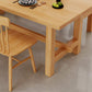 Trestle Dining Table Set 1/4 Pcs Rectangle Dining Table and Chairs in Natural