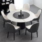 Modern Dining Set 1/5/7 Pcs Round Sintered Stone Dining Table with Upholstered Chairs
