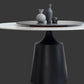 Modern Dining Set 1/5/7 Pcs Round Sintered Stone Dining Table with Upholstered Chairs