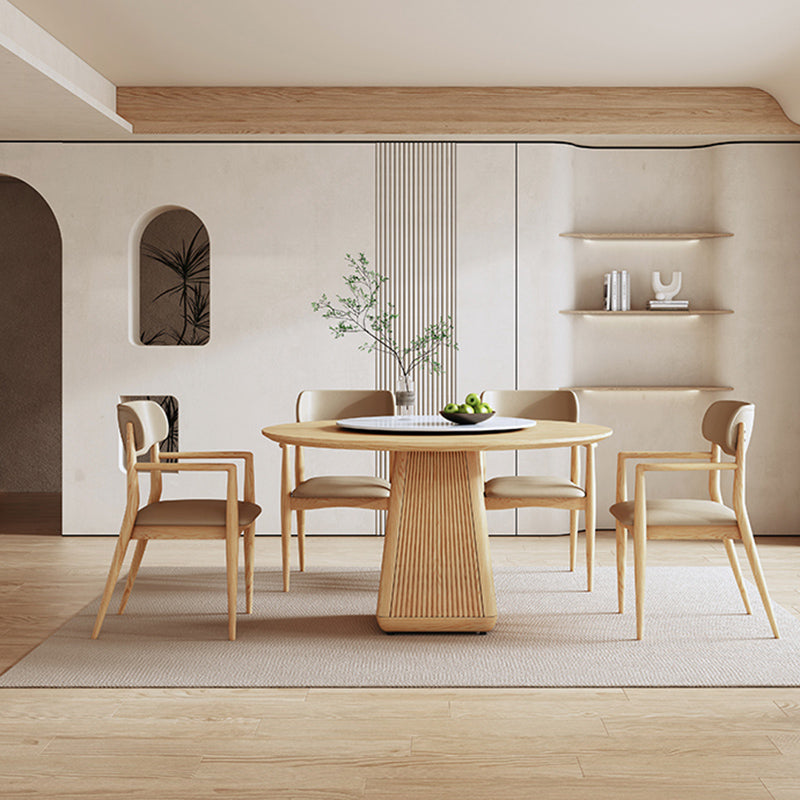 Ronde eettafel ingesteld 1/5/7/9 pc's Ash vaste houten eettafel en armstoelen