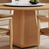 Round Dining Table Set 1/5/7/9 Pcs Ash Solid Wood Dining Table and Arm Chairs