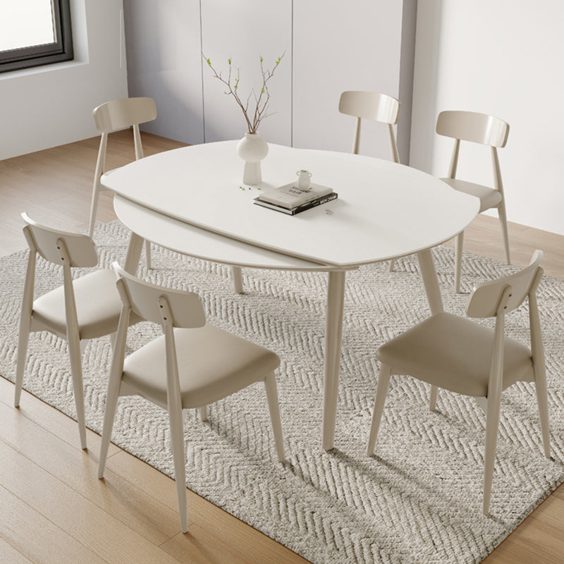 Modern 1/4/5/7 Pieces Dining Chairs Set Stone Round Furniture in White Clearhalo 'Dining Room Sets' 'Dining Tables & Seating' 'dining_room_set' 'furn' 'furn_dining_room_set' 'Furniture' 'Kitchen & Dining Furniture' 6630333