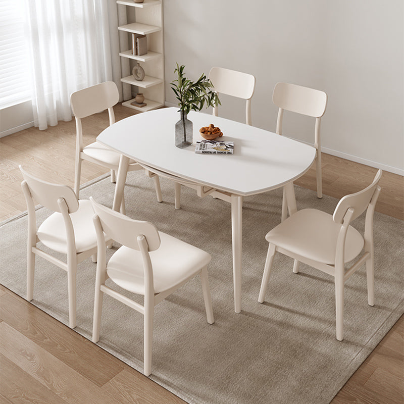Modern 1/4/5/7 Pieces Dining Chairs Set Stone Round Furniture in White Clearhalo 'Dining Room Sets' 'Dining Tables & Seating' 'dining_room_set' 'furn' 'furn_dining_room_set' 'Furniture' 'Kitchen & Dining Furniture' 6630344