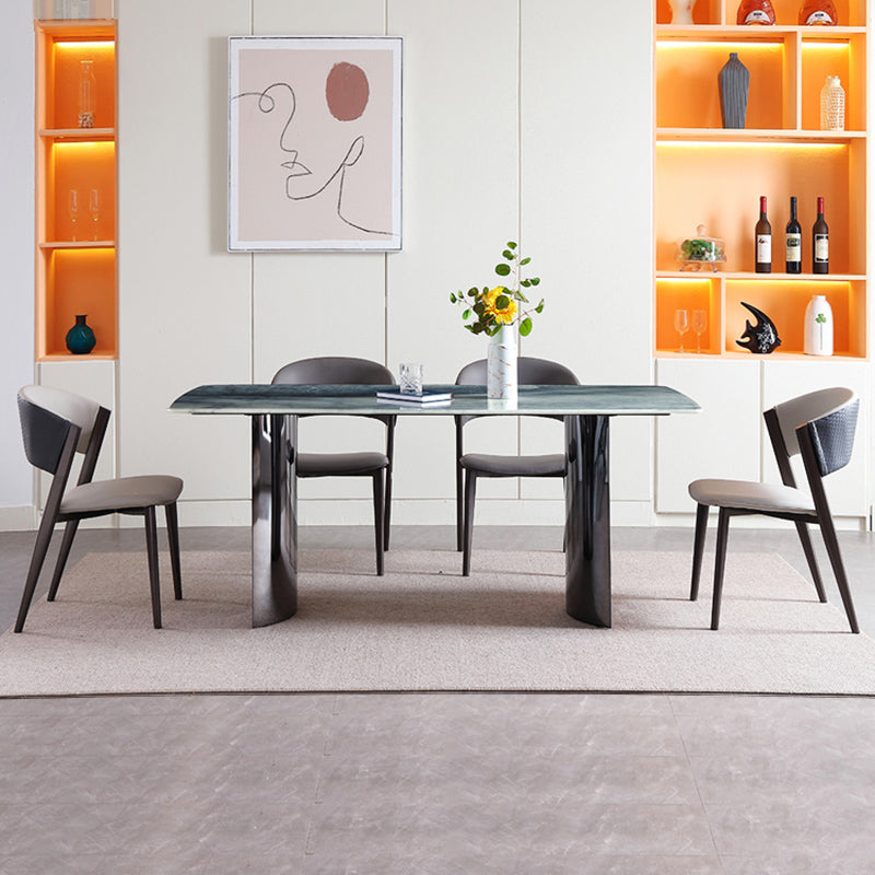 Moderne eetgelegenheid 1/5/7 PCS Rechthoek Marmeren eettafel met armloze stoelen