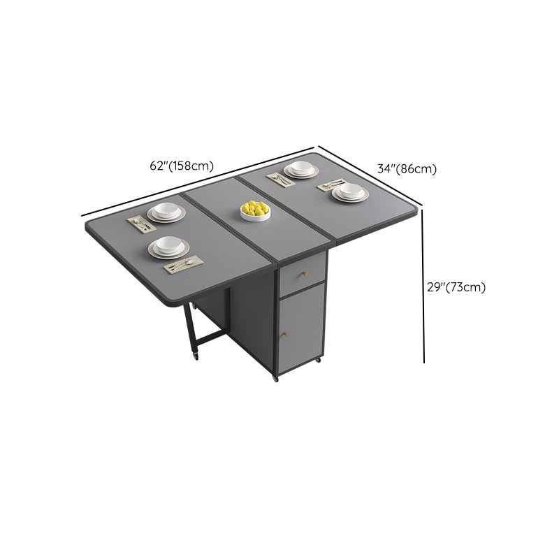 長方形のダイニングテーブルセット1/4/5/7 PCS折りたたみテーブルと金属フレーム付きの椅子