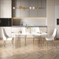 Modern Style 1/2/5/7 Pieces Dining Chairs Set Stone Rectangle Furniture in White