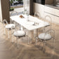 Modern Style 1/2/5/7 Pieces Dining Chairs Set Stone Rectangle Furniture in White