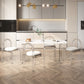 Modern Style 1/2/5/7 Pieces Dining Chairs Set Stone Rectangle Furniture in White