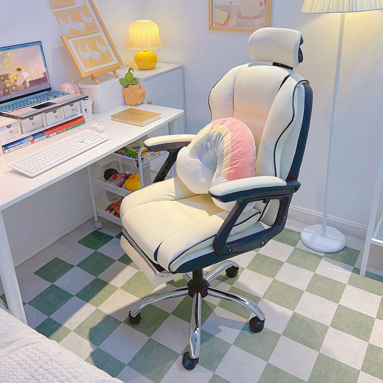 Modern Style Gaming Chair Faux Leather Fixed Arm Desk Chair for Home Clearhalo 'furn' 'furn_office_chair' 'Furniture' 'Office Chairs' 'Office Furniture' 'office_chair' 6630547