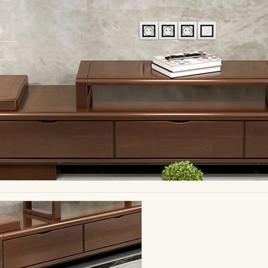 Console per scaffalature aperte in legno in gomma vintage con cassetti con cassetti