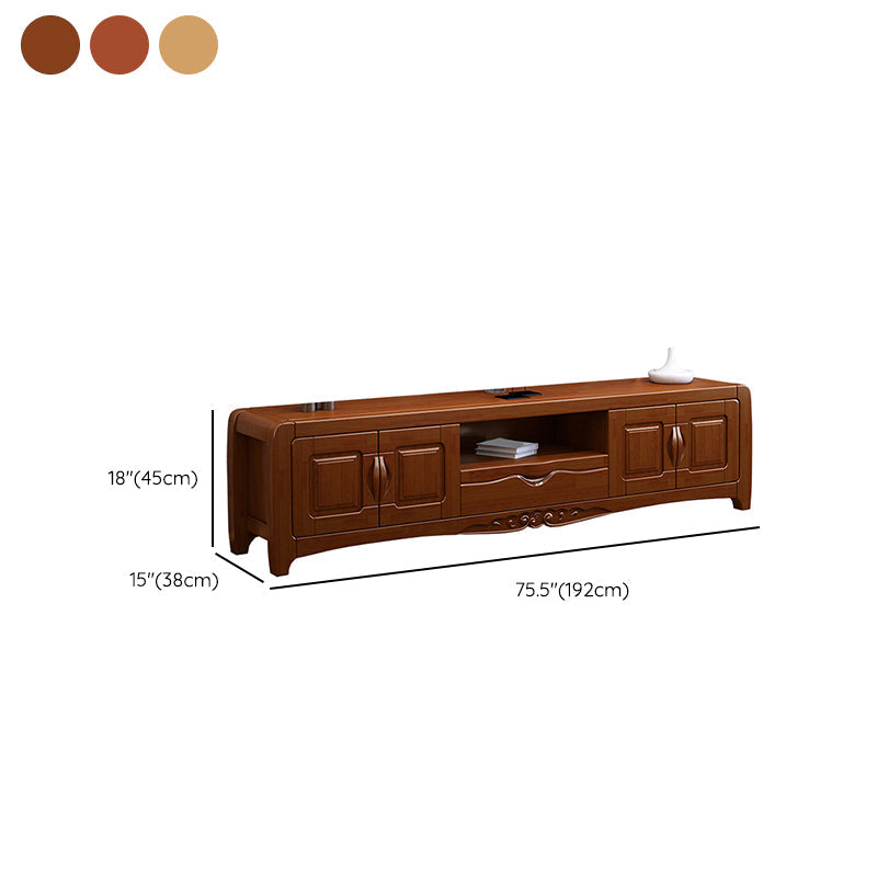 Solid Wood TV Media Stand Traditional TV Console for Living Room Clearhalo 'furn' 'furn_tv_stands_entertainment_centers' 'Furniture' 'Living Room Furniture' 'TV Stands & Entertainment Centers' 'TV Stands & Media Storage Furniture' 'tv_stands_entertainment_centers' 6630878