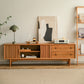 Scandinavische tv-mediastandaard massief houten tv-console met 2 lades