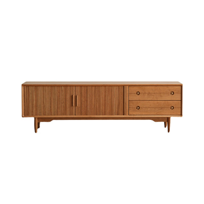Scandinavische tv-mediastandaard massief houten tv-console met 2 lades
