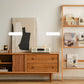 Scandinavische tv-mediastandaard massief houten tv-console met 2 lades